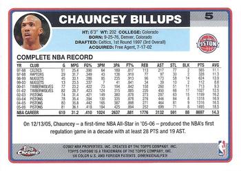 2006-07 Topps Chrome #5 Chauncey Billups Back