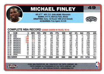 2006-07 Topps Chrome #49 Michael Finley Back