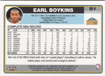2006-07 Topps Chrome #51 Earl Boykins Back