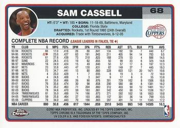 2006-07 Topps Chrome #68 Sam Cassell Back