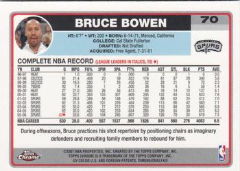 2006-07 Topps Chrome #70 Bruce Bowen Back