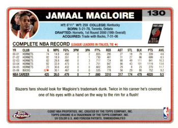 2006-07 Topps Chrome #130 Jamaal Magloire Back