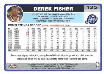 2006-07 Topps Chrome #135 Derek Fisher Back
