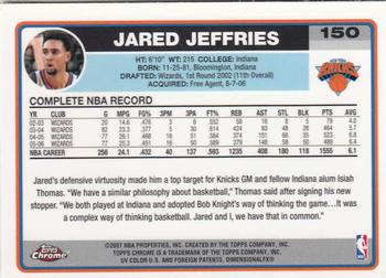 2006-07 Topps Chrome #150 Jared Jeffries Back