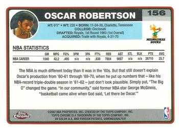 2006-07 Topps Chrome #156 Oscar Robertson Back
