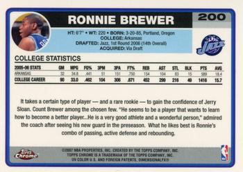 2006-07 Topps Chrome #200 Ronnie Brewer Back