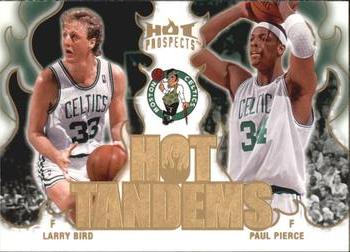 2008-09 Fleer Hot Prospects - Hot Tandems #HT-1 Larry Bird / Paul Pierce Front