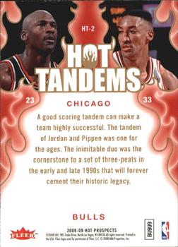 2008-09 Fleer Hot Prospects - Hot Tandems #HT-2 Michael Jordan / Scottie Pippen Back