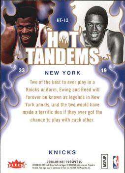 2008-09 Fleer Hot Prospects - Hot Tandems #HT-12 Patrick Ewing / Willis Reed Back