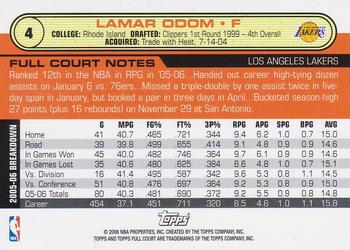 2006-07 Topps Full Court #4 Lamar Odom Back