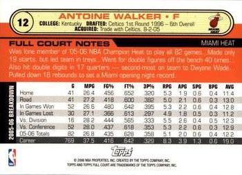 2006-07 Topps Full Court #12 Antoine Walker Back