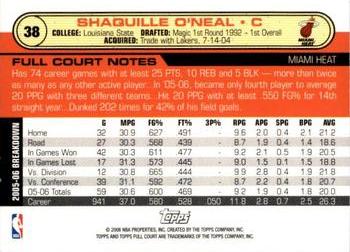 2006-07 Topps Full Court #38 Shaquille O'Neal Back
