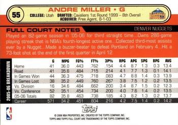 2006-07 Topps Full Court #55 Andre Miller Back
