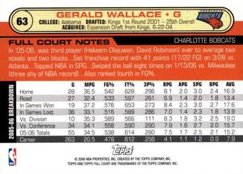 2006-07 Topps Full Court #63 Gerald Wallace Back