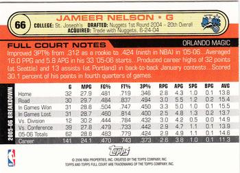 2006-07 Topps Full Court #66 Jameer Nelson Back