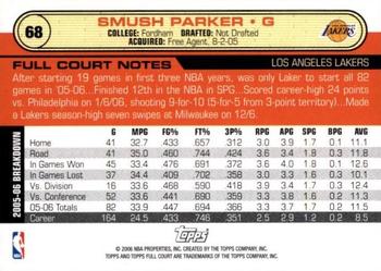 2006-07 Topps Full Court #68 Smush Parker Back