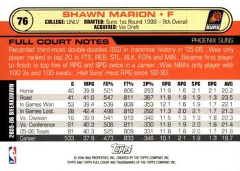 2006-07 Topps Full Court #76 Shawn Marion Back