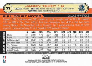 2006-07 Topps Full Court #77 Jason Terry Back