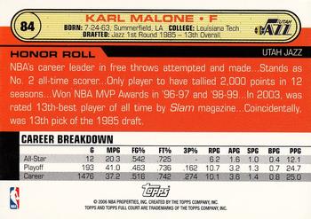 2006-07 Topps Full Court #84 Karl Malone Back