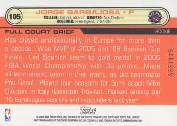 2006-07 Topps Full Court #105 Jorge Garbajosa Back