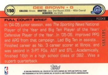 2006-07 Topps Full Court #150 Dee Brown Back