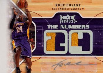 2008-09 Fleer Hot Prospects - Numbers Game Autographs Patches #NG-KB Kobe Bryant Front