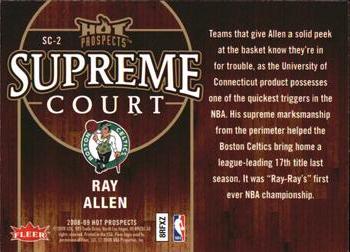 2008-09 Fleer Hot Prospects - Supreme Court #SC-2 Ray Allen Back
