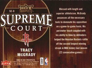 2008-09 Fleer Hot Prospects - Supreme Court #SC-8 Tracy McGrady Back