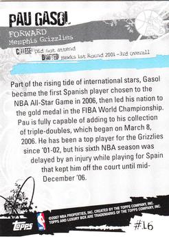 2006-07 Topps Luxury Box #16 Pau Gasol Back