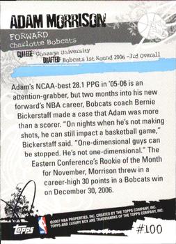 2006-07 Topps Luxury Box #100 Adam Morrison Back