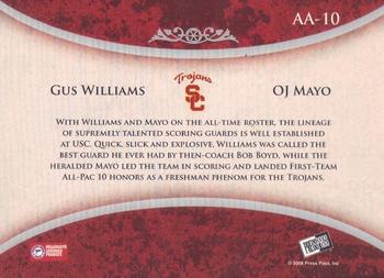2008-09 Press Pass Legends - Alumni Association #AA-10 Gus Williams / O.J. Mayo Back