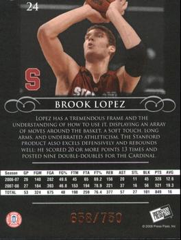 2008-09 Press Pass Legends - Bronze #24 Brook Lopez Back