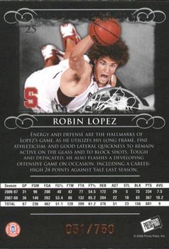 2008-09 Press Pass Legends - Bronze #25 Robin Lopez Back