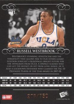 2008-09 Press Pass Legends - Bronze #31 Russell Westbrook Back