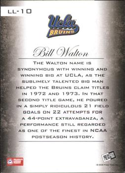 2008-09 Press Pass Legends - Legendary Legacy #LL-10 Bill Walton Back