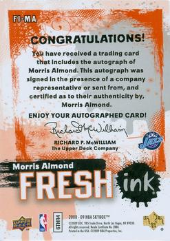 2008-09 SkyBox - Fresh Ink #FI-MA Morris Almond Back