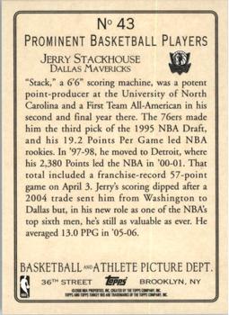 2006-07 Topps Turkey Red #43 Jerry Stackhouse Back