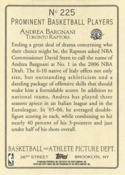 2006-07 Topps Turkey Red #225 Andrea Bargnani Back
