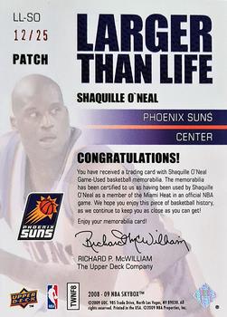 2008-09 SkyBox - Larger Than Life Patch (Red) #LL-SO Shaquille O'Neal Back