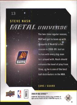 2008-09 SkyBox - Metal Universe #13 Steve Nash Back