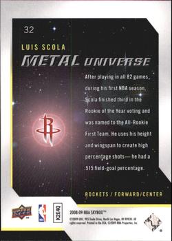 2008-09 SkyBox - Metal Universe #32 Luis Scola Back