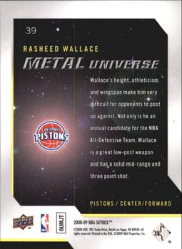 2008-09 SkyBox - Metal Universe #39 Rasheed Wallace Back