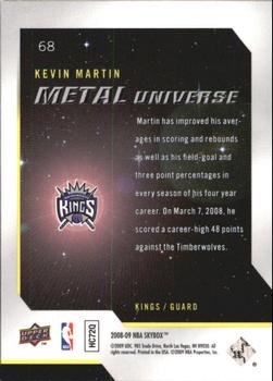 2008-09 SkyBox - Metal Universe #68 Kevin Martin Back