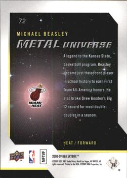 2008-09 SkyBox - Metal Universe #72 Michael Beasley Back
