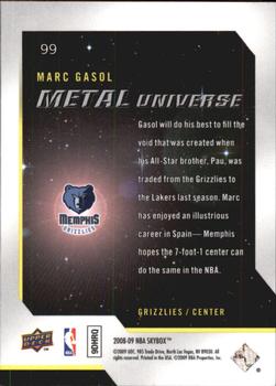 2008-09 SkyBox - Metal Universe #99 Marc Gasol Back