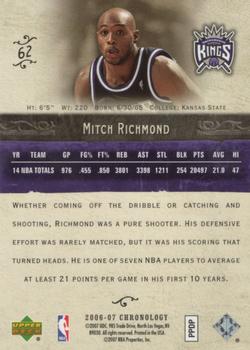 2006-07 Upper Deck Chronology #62 Mitch Richmond Back