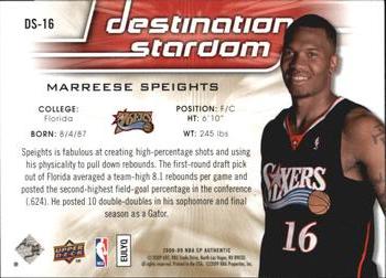 2008-09 SP Authentic - Destination Stardom #DS-16 Marreese Speights Back