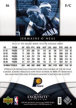 2006-07 Upper Deck Exquisite Collection #16 Jermaine O'Neal Back