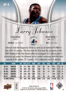 2008-09 SP Authentic - Profiles #AP-8 Larry Johnson Back