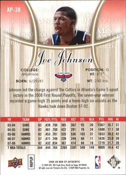 2008-09 SP Authentic - Profiles #AP-38 Joe Johnson Back